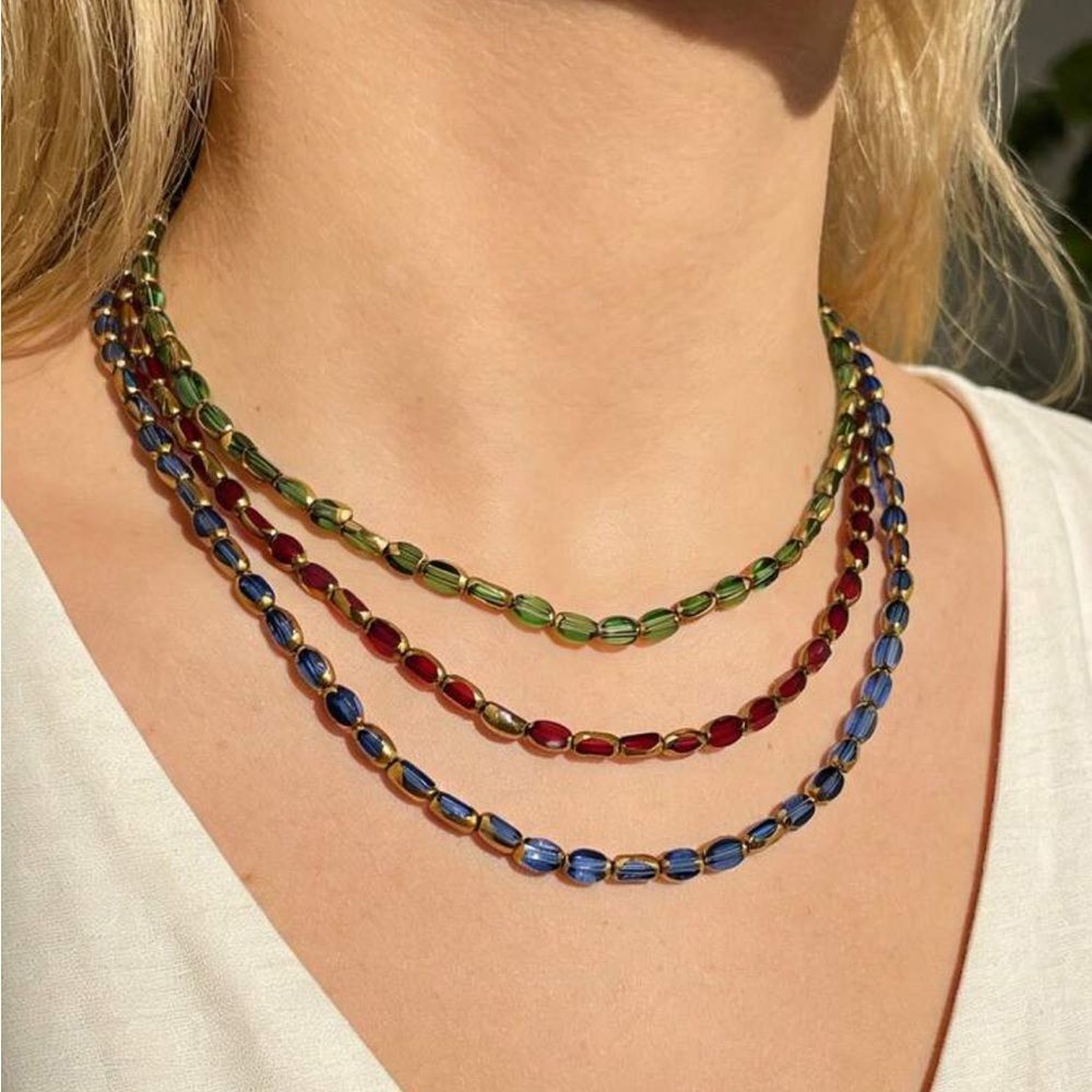 Blue crystal Necklace M1416